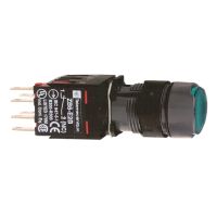 Lampka sygnalizacyjna Przycisk płaski zielony samopowrotny LED 12-24V okrągły Harmony XB6 | XB6AW3B5B Schneider Electric