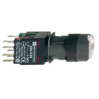 Przycisk płaski biały push-push LED 12-24V okrągły Harmony XB6 | XB6AF1B5B Schneider Electric