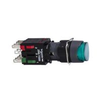 Przycisk wystający zielony samopowrotny LED 12...24V okrągły Harmony XB6 | XB6AE3B5B Schneider Electric