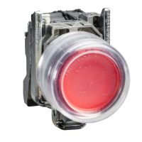 Przycisk sterowniczy okapturzony Fi-22mm czerwony z samopowrotem EX | XB4BP42EX Schneider Electric