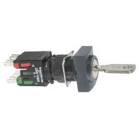 Przełącznik 2-pozycyjny czarny klucz nr200 stabilny ( lewo i prawo) prostokątny Harmony XB6 | XB6DGC5B Schneider Electric
