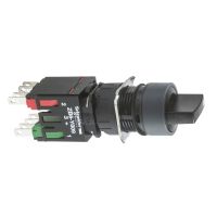 Przełącznik 3 poz czarny bez podśw. piórko krótkie 60° stabilny NO+NC okrągły Harmony XB6 | XB6AD235B Schneider Electric