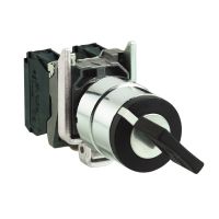 Czarny przełącznik wyboru 458A - Ø22 2-pozycyjny rygl. 1NO 600 V | XB4BG2110 Schneider Electric