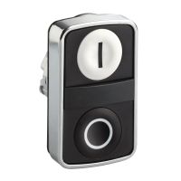 Napęd przycisku dwuklawiszowego płaski/płaski biały/czarny metalowy I / I Harmony XB4 | ZB4BA7121 Schneider Electric