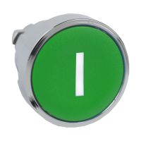 Główka przycisku płaskiego metalowego, zielona z oznaczeniem Harmony XB4 | ZB4BA331 Schneider Electric