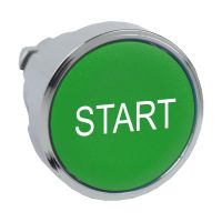 Przycisk płaski zielony samopowrotny bez podświetlenia metalowy START, Harmony XB4 | ZB4BA333 Schneider Electric