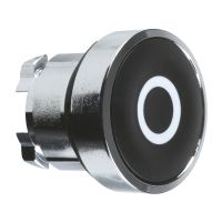 Główka przycisku płaskiego metalowego, czarna z oznaczeniem Harmony XB4 | ZB4BA232 Schneider Electric
