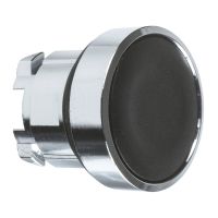 Główka przycisku płaskiego z zatrzaskowym mechanizmem push-push czarna metalowy Harmony XB4 | ZB4BH02 Schneider Electric