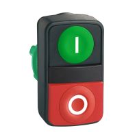 Napęd przycisku dwuklawiszowego płaski/wystający zielony/czerwony LED plastikowy Harmony XB5 | ZB5AW7L3740 Schneider Electric
