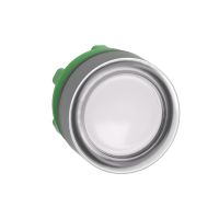 Główka przycisku płaskiego z samopowrotem LED okapturzona biała plastikowa Harmony XB5 | ZB5AW513 Schneider Electric