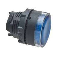 Główka przycisku płaskiego z samopowrotem, żarówka BA9s, niebieska plastikowa Harmony XB5 | ZB5AW36 Schneider Electric