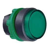 Główka przycisku płaskiego z mechanizmem push-push zielona LED plastikowa Harmony XB5 | ZB5AH33 Schneider Electric