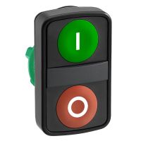 Główka przycisku podwójnego płaski zielony/czerwony z samopowrotem metalowy Harmony XB5 | ZB5AA7341 Schneider Electric