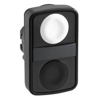 Główka przycisku podwójnego biały/czarny z samopowrotem metalowy nieoznakowany Harmony XB5 | ZB5AA7120 Schneider Electric
