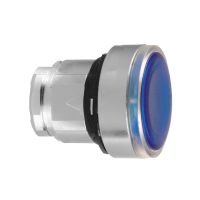 Napęd przycisku płaski niebieski push-push LED metalowy bez oznaczenia, Harmony XB4 | ZB4BH063 Schneider Electric