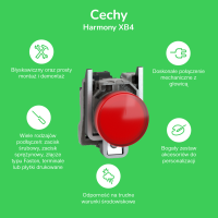 Główka przełącznika 3 pozycyjnego z długim piórkiem z samopowrotem metalowa Harmony XB4 | ZB4BJ7 Schneider Electric