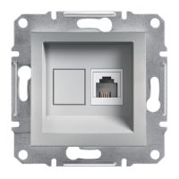 Gniazdo telefoniczne bez ramki, alu | EPH4100161 Schneider Electric