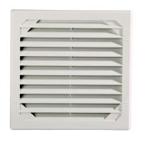 Filtr wylotowy, kratka wentylacyjna z filtrem GV 250 z uszczelką, otwór125x125mm,IP54,RAL7035 GN250 | GV250 Depro Components