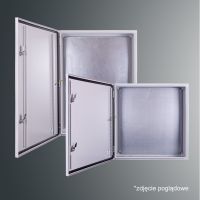 Obudowa n/t z płytą montaż PSH 808020 IP65 INOX 800x800x200; IK10; RAL7035,zamek herm.-D5 | PSH 808020 IP65 INOX Kubiak