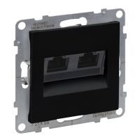 Gniazdo 2XRJ45/kat 6A UTP, czarny, Suno | 721455 Legrand