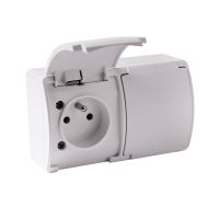 Gniazdo podwójne 2x2P+Z IP44 biały , Aquatic | OR-OE-7106/W/10 Orno