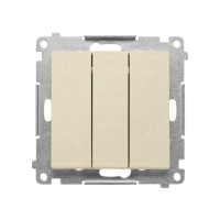 Łącznik potrójny z podświetleniem LED (moduł) 10 AX, 250 V~, szybkozłącza, Szampański mat Simon 55 | TW31L.01/144 Kontakt Simon
