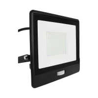 Naświetlacz LED V-TAC 50W SAMSUNG CHIP czujnik ruchu czarny przewód 1M VT-158S-1 6400K 4000lm 5 lat | 3800157661492 LED EUROPE