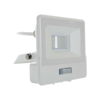 Naświetlacz LED V-TAC 10W SAMSUNG CHIP czujnik ruchu biały przewód 1M VT-118S 6400K 735lm 5 lat gwar | 3800157661522 LED EUROPE