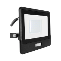 Naświetlacz LED V-TAC 30W SAMSUNG CHIP czujnik ruchu czarny przewód 1M VT-138S-1 6400K 2340lm 5 lat | 3800157661461 LED EUROPE