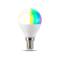Żarówka LED smart WI-FI V-TAC 4.8W E14 kulka P45 tuya Alexa Google Home VT-5154 RGB+2700K-6400K 450l | 3800157693202 LED EUROPE
