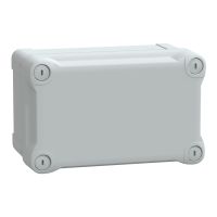 Puszka ABS IP66 IK07 wew 175x105x100 (WxSxG) zew 192x121x105 nieprzezroczysta pokrywa W40 RAL7035 | NSYTBS191210H Schneider Electric