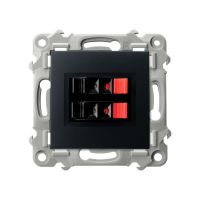 Gniazdo głośnikowe podwójne czarny matowy SZAFIR | GG-2Z/m/33 Ospel