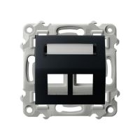 Obudowa gniazda podwójnego czarny matowy SZAFIR | GPK-2ZS/p/33 Ospel