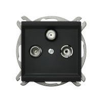 Gniazdo antenowe R-TV-SAT końcowe 1,5-2dB, czarny matowy, Sonata | GPA-RS/m/33 Ospel