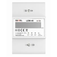 Licznik energii elektrycznej 3-fazowy, elektroniczny, 100A, TH-35 (DIN) typ: LEM-40 | EXT10000276 Zamel