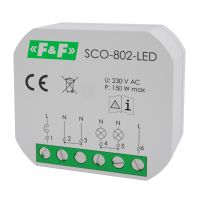 Ściemniacz oświetlenia SCO-802-LED z pamięcią montaż podtynkowy zasilanie 230VAC 150W | SCO-802-LED F&F