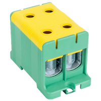 Złączka na szynę 35-150mm2 320A 2P żółta-zielona | FLEAL-150/2ZS Tracon