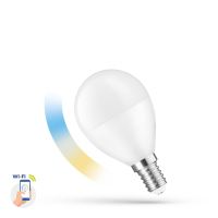 Lampa LED 5W 420lm 2700-6500K CCT+DIM E14 230V Wi-Fi Spectrum SMART Tuya kulka matowa | WOJ+14414 Wojnarowscy