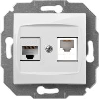 Gniazdo RJ45+RJ11 komputerowe+telefoniczne biały IP 20, Carla | 1759-10 Elektro-Plast Nasielsk