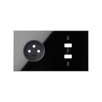 Panel 2-krotny: 1 gniazdo + 2x1 ładowarka USB SmartCharge 2x 2,1 A czarny Simon 100 | 10020228-138 Kontakt Simon