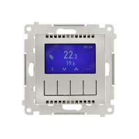 Termostat programowalny z wyświetlaczem z czujnikiem temperatury 16(2) A, 230V, srebrny mat Simon 54 | DETD1A.01/43 Kontakt Simon