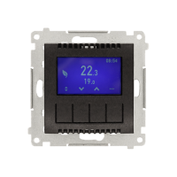 Termostat programowalny z wyświetlaczem z czujnikiem temperatury, 16(2) A, 230V, antracyt Simon 54 | DETD1A.01/48 Kontakt Simon
