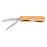 Nóż monterski ze szpikulcem drewniane okładki | 63-017 NEO