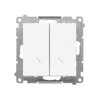 Łącznik schodowy podwójny (moduł) 10 AX, 250 V~, szybkozłącza, Biały mat Simon 55 | TW6/2.01/111 Kontakt Simon