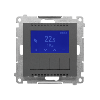 Termostat programowalny z wyświetlaczem (moduł), Grafitowy mat Simon 55 | TETD1A.01/116 Kontakt Simon