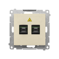 Gniazdo światłowodowe / optyczne podwójne SC/APC (moduł), Szampański mat Simon 55 | TGS2.01/144 Kontakt Simon