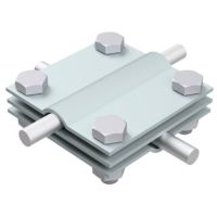 Złącze krzyżowe 4xM8x30 trzy płytki drut Fi- 5-12mm, ocynk | AH01061 AH Hardt