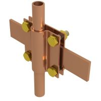 Złącze krzyżowe 4xM8x25 dwie płytki drut Fi- 5-12mm miedź/mosiądz | AH01212 AH Hardt