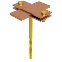 Uchwyt uniwersalny do bednarki wkręcany, H=18cm, B do 50mm, miedź/mosiądz | AH06392 AH Hardt