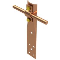 Uchwyt prosty z blaszką, H=6cm, miedź/mosiądz | AH11022 AH Hardt